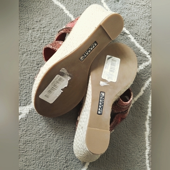 Sperry Top Sider Snake Print Espadrilles Wedge Sandals - Picture 11 of 13